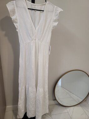 Honorine Women's White Gauze Long Ruby Maxi Dress Size Medium New NWT